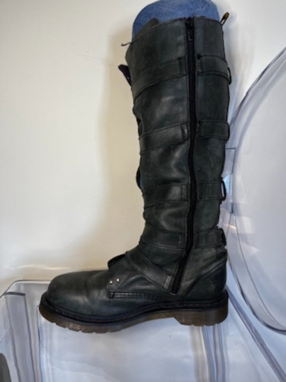RARE Dr. Martens "Phina" 5 buckle-strap knee-high leather boots - Picture 12 of 15